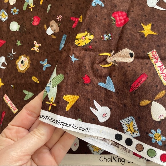 Fabric 1.5 yards Chalk it up to success by Pat Yuille school novelty juvenile - Picture 5 of 6